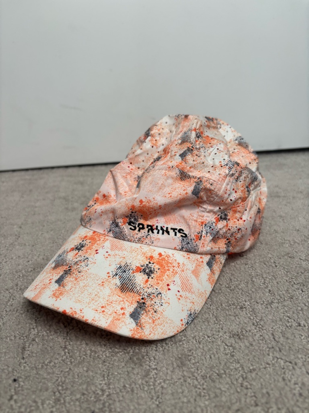 Orange & White Paint-Splatter Baseball Cap